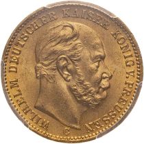 Germany: Prussia Wilhelm I 1873 C Gold 20 Mark PCGS MS65