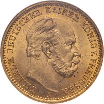 Germany: Prussia Wilhelm I 1875 A Gold 20 Mark NGC MS 64