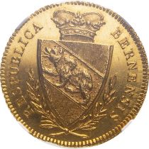 Switzerland: Bern Republic 1796 Gold 2 Ducats NGC MS 64 PL