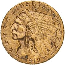 United States Quarter Eagle 1915 Gold 2 1/2 Dollars Good very fine