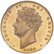 1826 Gold Half-Sovereign Proof - Differing curls NGC PF 63 CAMEO