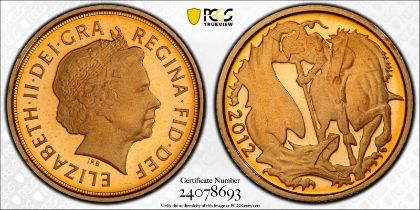 2012 Gold 1/4 Sovereign Diamond Jubilee Proof PCGS PR70 DCAM Box & COA