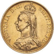 1887 Gold 2 Pounds (Double Sovereign) Very fine, lightly cleaned