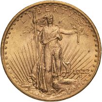 United States 1922 Gold 20 Dollars Saint-Gaudens; Double Eagle About uncirculated