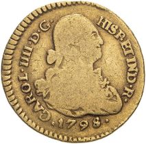 Spain Charles IV 1798 MMF Gold 1 Escudo Fine