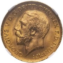 1913 Gold Half-Sovereign Equal-finest NGC MS 66