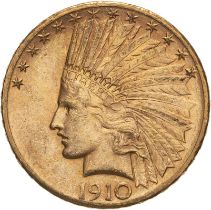 United States 1910 S Gold 10 Dollars Indian Head - Eagle Extremely fine