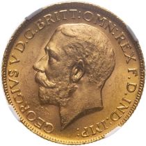 1917 C Gold Sovereign NGC MS 64+