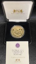 Alderney 2022 Gold 5 Pounds (Crown) Platinum Jubilee Proof Box & COA