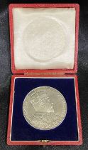 1902 Silver Medal Edward VII Coronation Large Size with Original Box