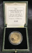 Falkland Islands 1991 Gold 5 Pounds 10th Anniversary of the Wedding of Prince Charles and Lady Diana
