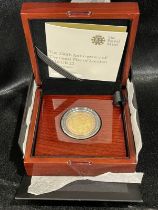 2016 Gold 2 Pounds Great Fire of London Proof Box & COA