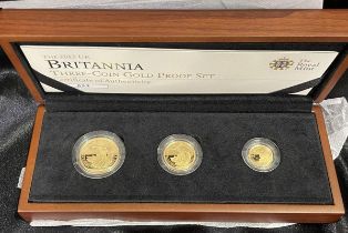 2012 Gold Proof 3-Coin Britannia Set Box & COA