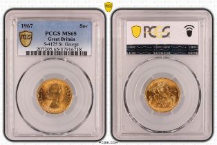 1967 Gold Sovereign PCGS MS65