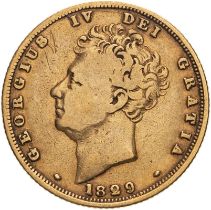 1829 Gold Sovereign Fine, scratch, edge knock