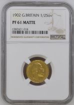 1902 Gold Half-Sovereign Matte proof NGC PF 61 MATTE