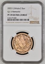2022 Gold 2 Pounds (Double Sovereign) Queen Elizabeth II Memorial Proof NGC PF 70 ULTRA CAMEO