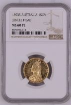 1893 S Gold Sovereign NGC MS 60 PL