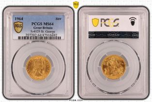 1964 Gold Sovereign PCGS MS64