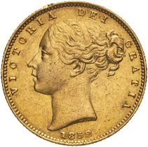 1852 Gold Sovereign Good very fine, edge knock