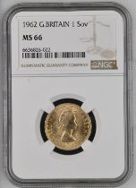 1962 Gold Sovereign NGC MS 66