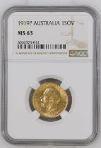 1919 P Gold Sovereign NGC MS 63