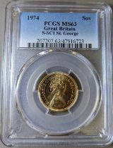 1974 Gold Sovereign PCGS MS63