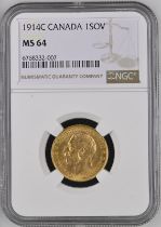 1914 C Gold Sovereign NGC MS 64