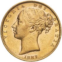1887 M Gold Sovereign Shield Good very fine