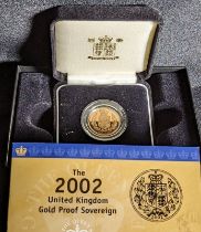 2002 Gold Sovereign Golden Jubilee Proof Box & COA