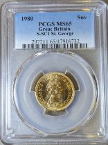 1980 Gold Sovereign PCGS MS65