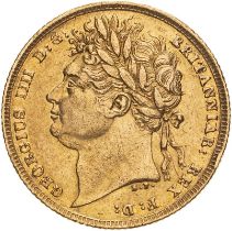 1821 Gold Sovereign Reverse gilt