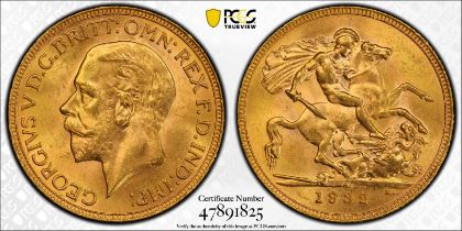 1932 SA Gold Sovereign PCGS MS64
