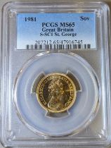 1981 Gold Sovereign PCGS MS65