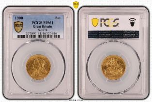 1900 Gold Sovereign PCGS MS61