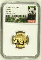 China: People's Republic 2013 Gold 100 Yuan NGC MS 70