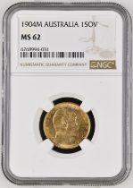 1904 M Gold Sovereign NGC MS 62