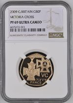 2009 Gold 50 Pence Victoria Cross - Award Proof NGC PF 69 ULTRA CAMEO