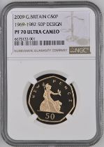 2009 Gold 50 Pence New Pence Proof NGC PF 70 ULTRA CAMEO