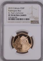 2019 Gold 50 Pence Paddington Bear at St Paul's Proof NGC PF 70 ULTRA CAMEO