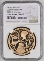 2019 Gold 5 Pounds Queen Victoria Proof NGC PF 69 ULTRA CAMEO