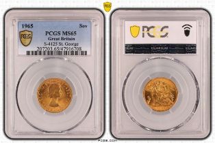 1965 Gold Sovereign PCGS MS65