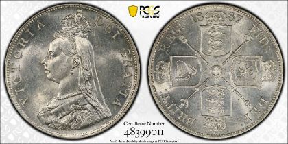 1887 Silver Double Florin PCGS MS62