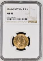 1968 Gold Sovereign NGC MS 63