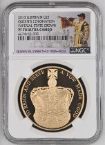 2013 Gold 5 Pounds (Crown) Coronation Anniversary Proof NGC PF 70 ULTRA CAMEO Box & COA