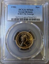 1981 Gold Sovereign PCGS MS66