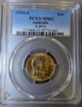 1910 S Gold Sovereign PCGS MS63