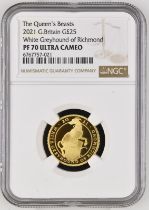 2021 Gold 25 Pounds The White Greyhound of Richmond Proof NGC PF 70 ULTRA CAMEO