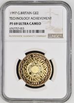 1997 Gold 2 Pounds Technology Proof NGC PF 69 ULTRA CAMEO