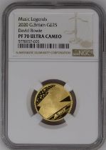 2020 Gold 25 Pounds (1/4 oz.) Music Legends - David Bowie Proof NGC PF 70 ULTRA CAMEO